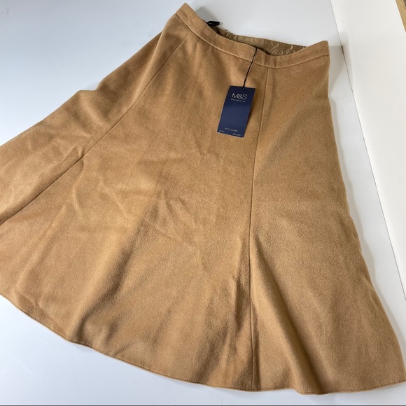 M&S Collection Dresses & Skirts - M&S Nutmeg Wool Blend Flare Lined Long Skirt 69cm